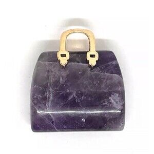 1pcs Beads for Jewelry #20414 Amethyst Handbag Purse Pendant